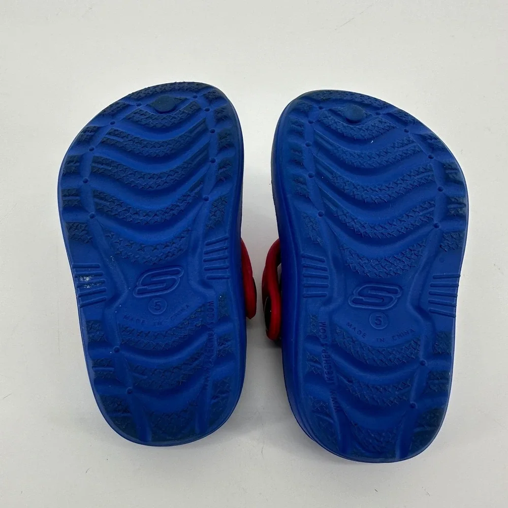 Skechers Foamies Swifters Blue/Red Toddler Size 5 Clogs Good Preowned Condition
